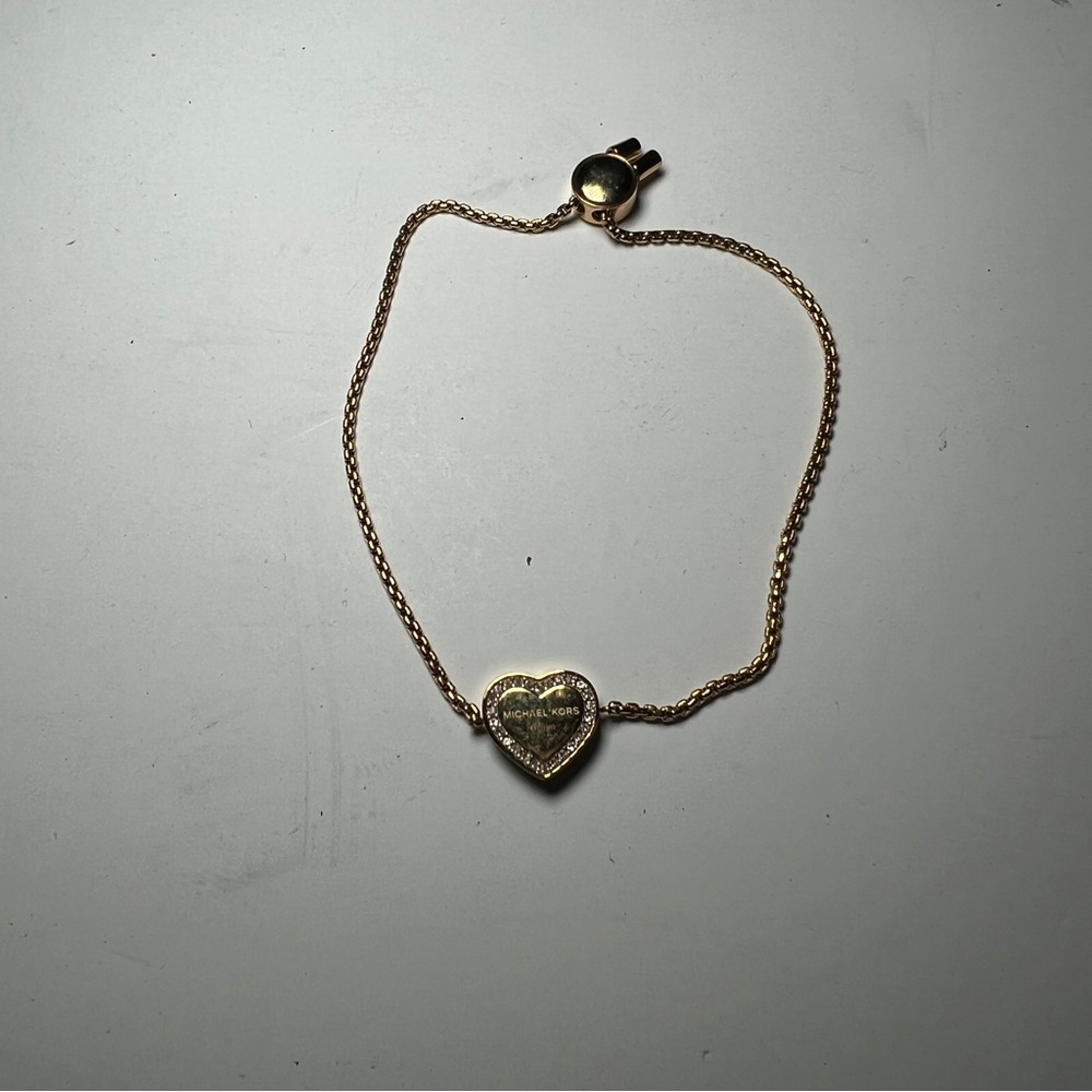 Michael Kors Yellow Gold Heart Slider Bracelet
